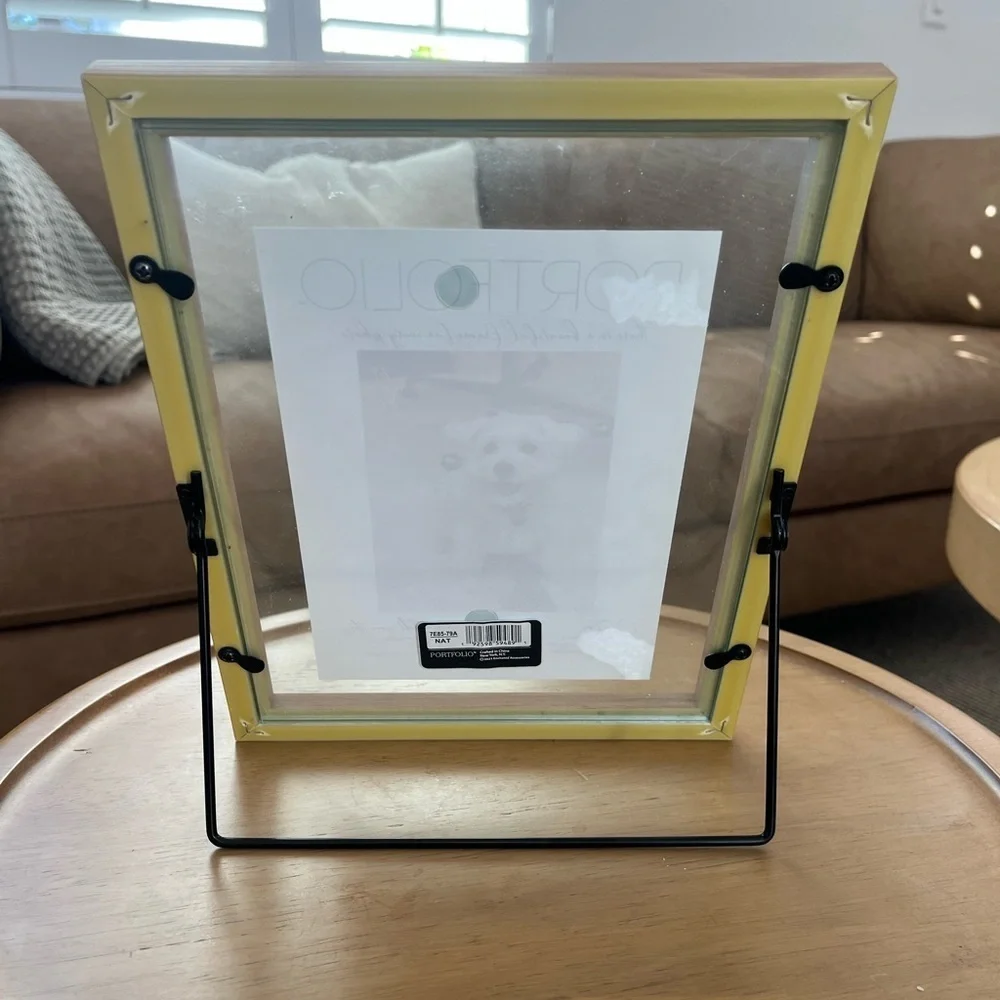 Easel Float Frame 7x9 float to 5x7 Wood Colored Black Metal Modern Contemporary
